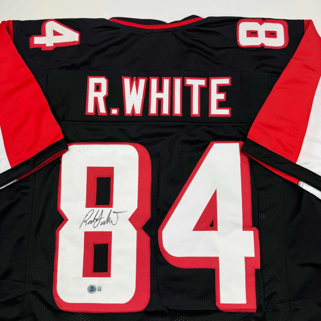 Black and red Roddy White Atlanta custom jersey signed with Beckett BAS COA