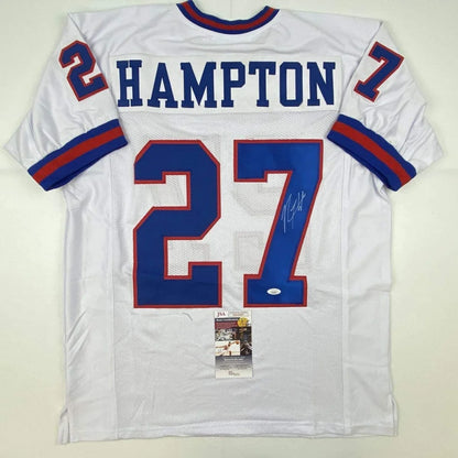Autographed New York Giants Hampton 27 custom jersey for professional sports league fans