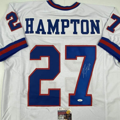 White custom jersey with Hampton 27 autograph for professional sports league fans
