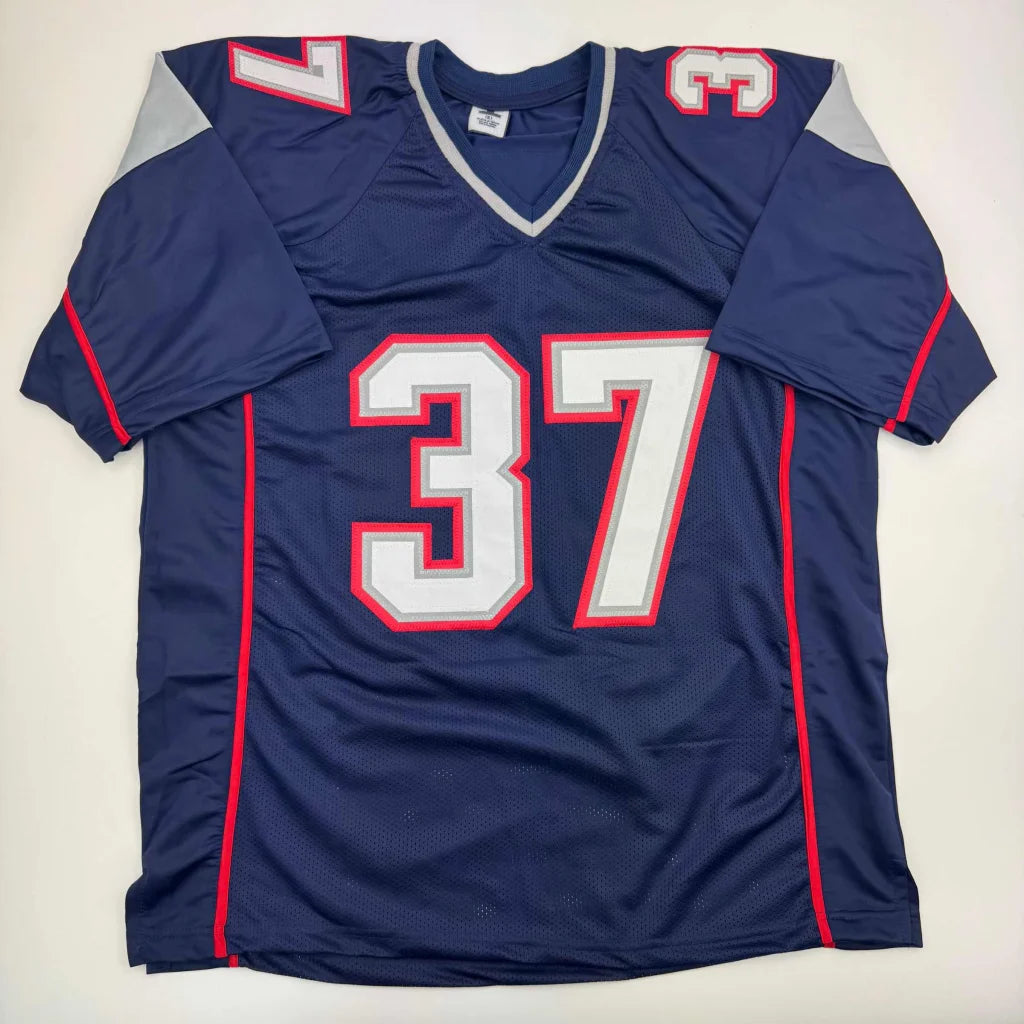 Dark blue custom jersey from professional sports league featuring number 37 by Harrison