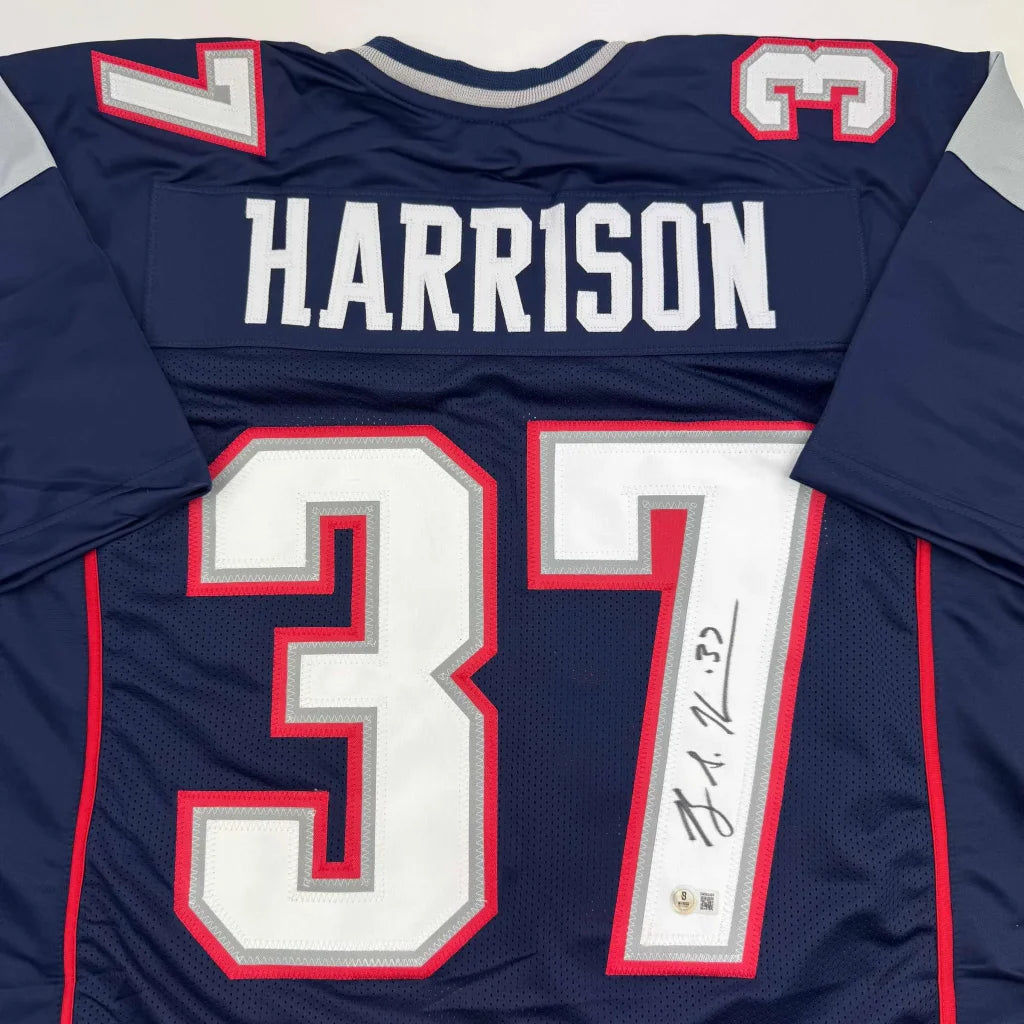 Signed New England Patriots #37 Harrison football jersey for fans of professional sports league