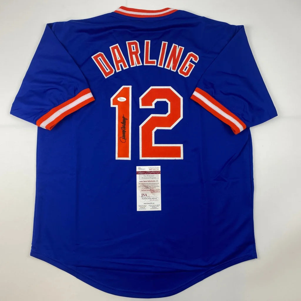 Autographed Ron Darling New York Blue Baseball Jersey JSA COA | Hall of Fame Sports Memorabilia | vintageantiquesgifts.com