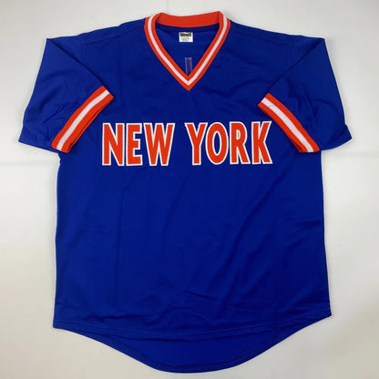 Autographed Ron Darling New York Blue Baseball Jersey JSA COA | Authenticated Signed Sports Jersey | vintageantiquesgifts.com