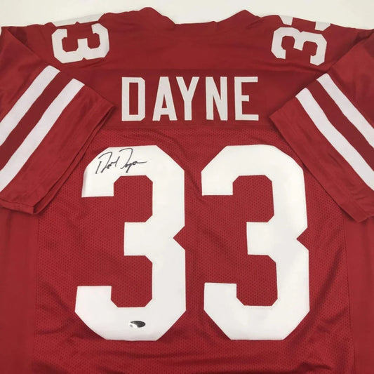 Autographed Ron Dayne Wisconsin Red College Football Jersey Tristar COA | Hall of Fame Sports Memorabilia | vintageantiquesgifts.com