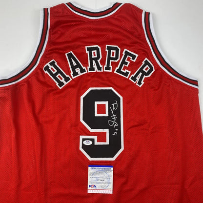 Autographed Ron Harper Chicago Red Basketball Jersey PSA/DNA COA | Certified Authentic Signed Memorabilia | vintageantiquesgifts.com
