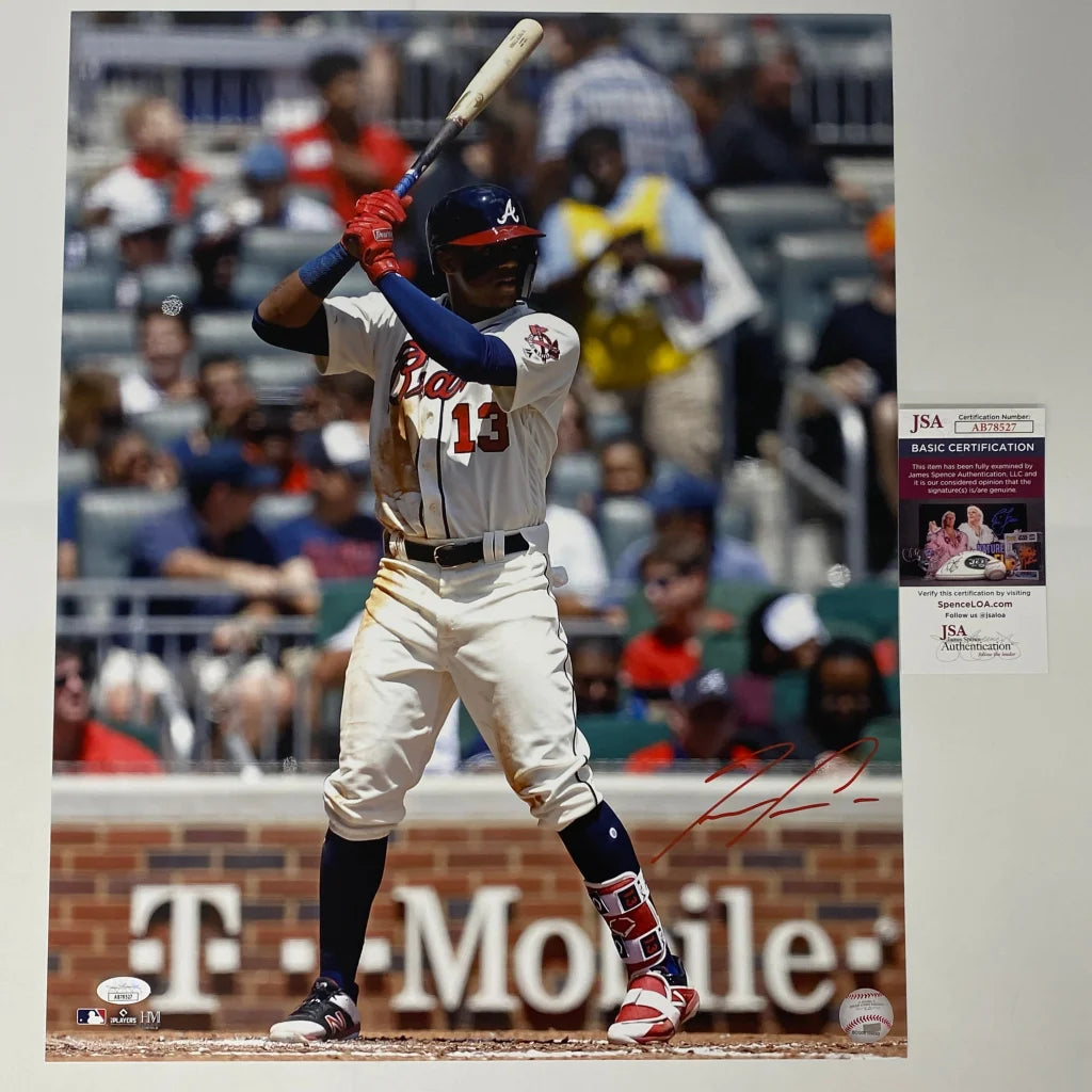 Autographed Ronald Acuna Jr. Atlanta Braves 16x20 baseball photo JSA COA