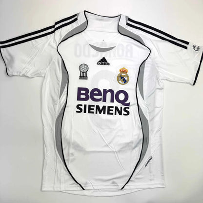 Autographed Ronaldo Nazario Real Madrid white custom jersey with BenQ Siemens logos