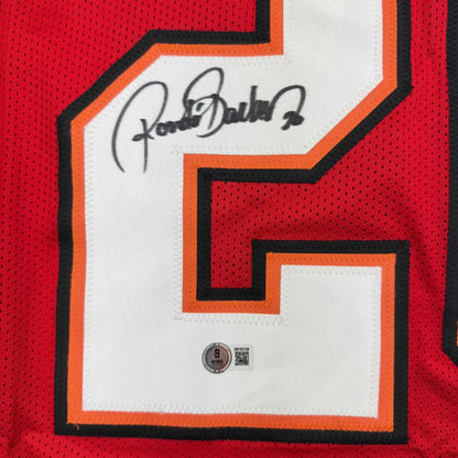 Autographed Ronde Barber red custom jersey back, number 2, Tampa Bay, Beckett COA