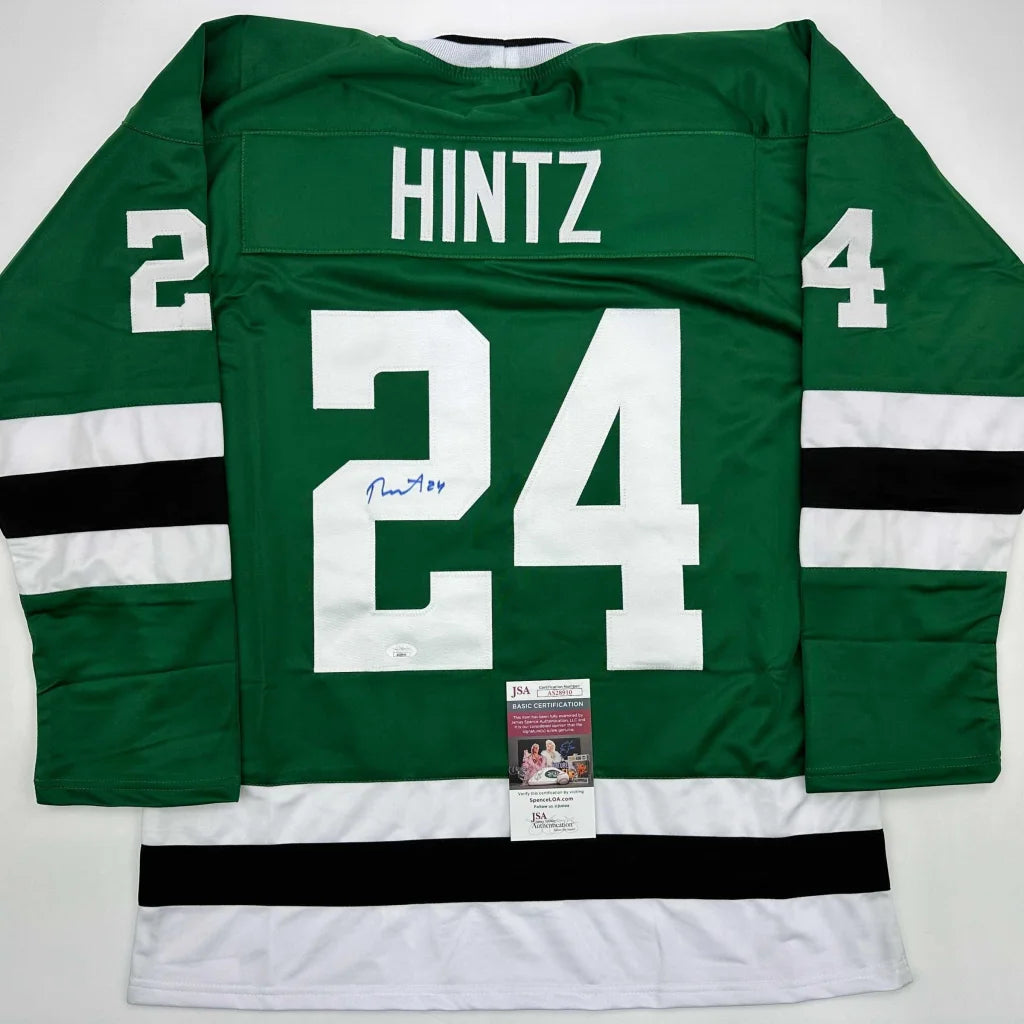 Green professional sports league custom jersey with autograph and authentication tag