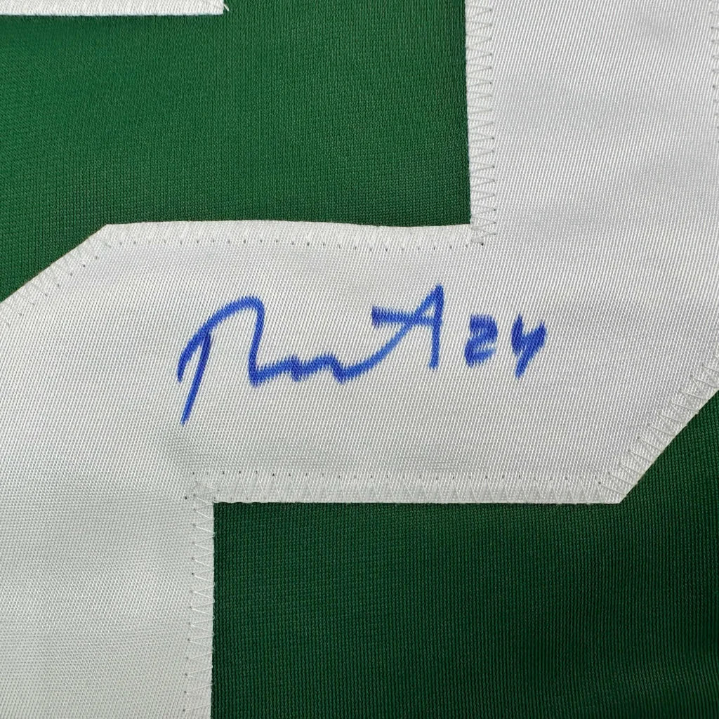 Green athletic jersey with blue autograph from Own This Rare HINTZ 24 custom jersey in professional sports