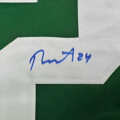 Green athletic jersey with blue autograph from Own This Rare HINTZ 24 custom jersey in professional sports