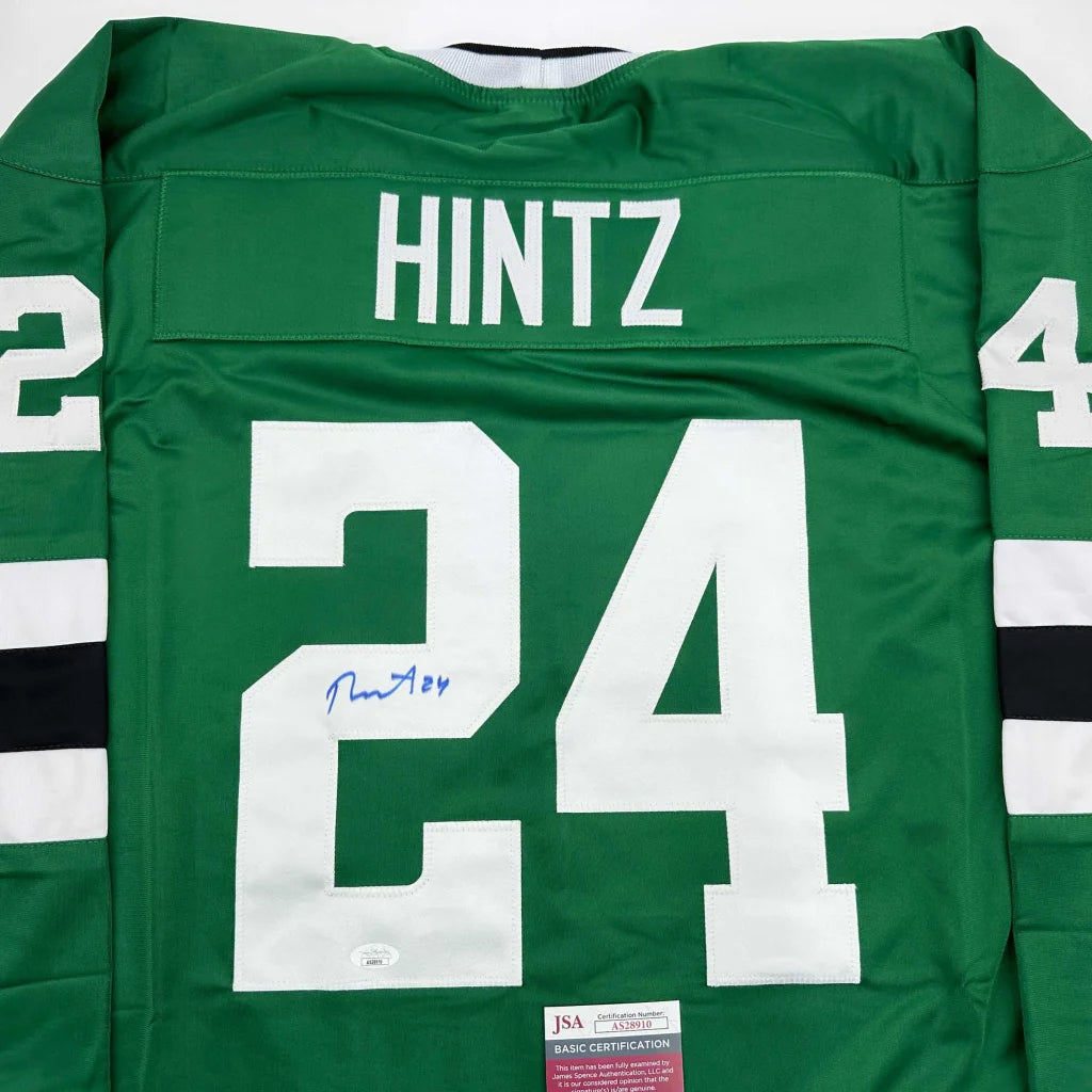Green professional sports league custom jersey with HINTZ 24 autograph