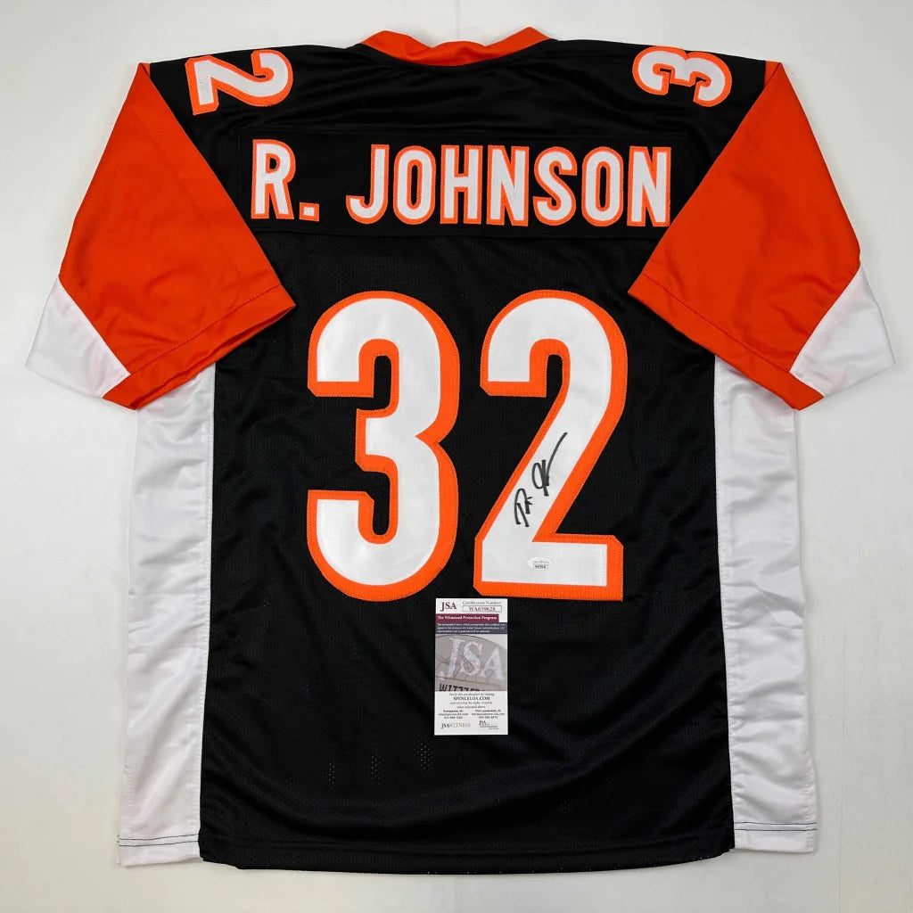 Black and orange custom jersey with number 32 and signature from Professional Sports League