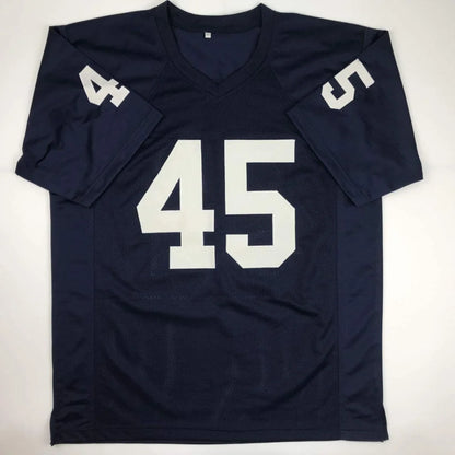Navy blue short-sleeved custom jersey from professional sports league with number 45