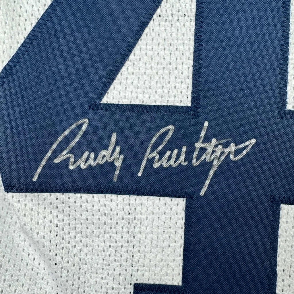 Autographed Rudy Ruettiger Notre Dame custom jersey with number 4