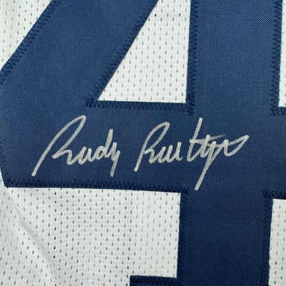 Autographed Rudy Ruettiger Notre Dame custom jersey with number 4