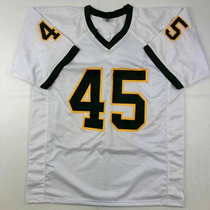 Autographed Rudy Ruettiger Notre Dame White/Green College Football Jersey JSA COA | Authenticated Signed Sports Jersey | vintageantiquesgifts.com