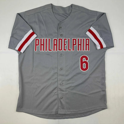 Gray Ryan Howard Philadelphia custom jersey with JSA COA, number 6