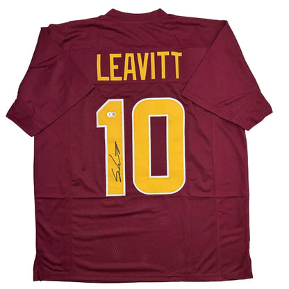 Autographed/Signed Sam Leavitt Arizona State Maroon College Football Jersey Beckett BAS COA