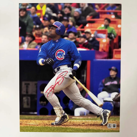 Autographed Sammy Sosa Chicago Cubs 11x14 Baseball Photo Beckett BAS COA | Hall of Fame Sports Memorabilia | vintageantiquesgifts.com