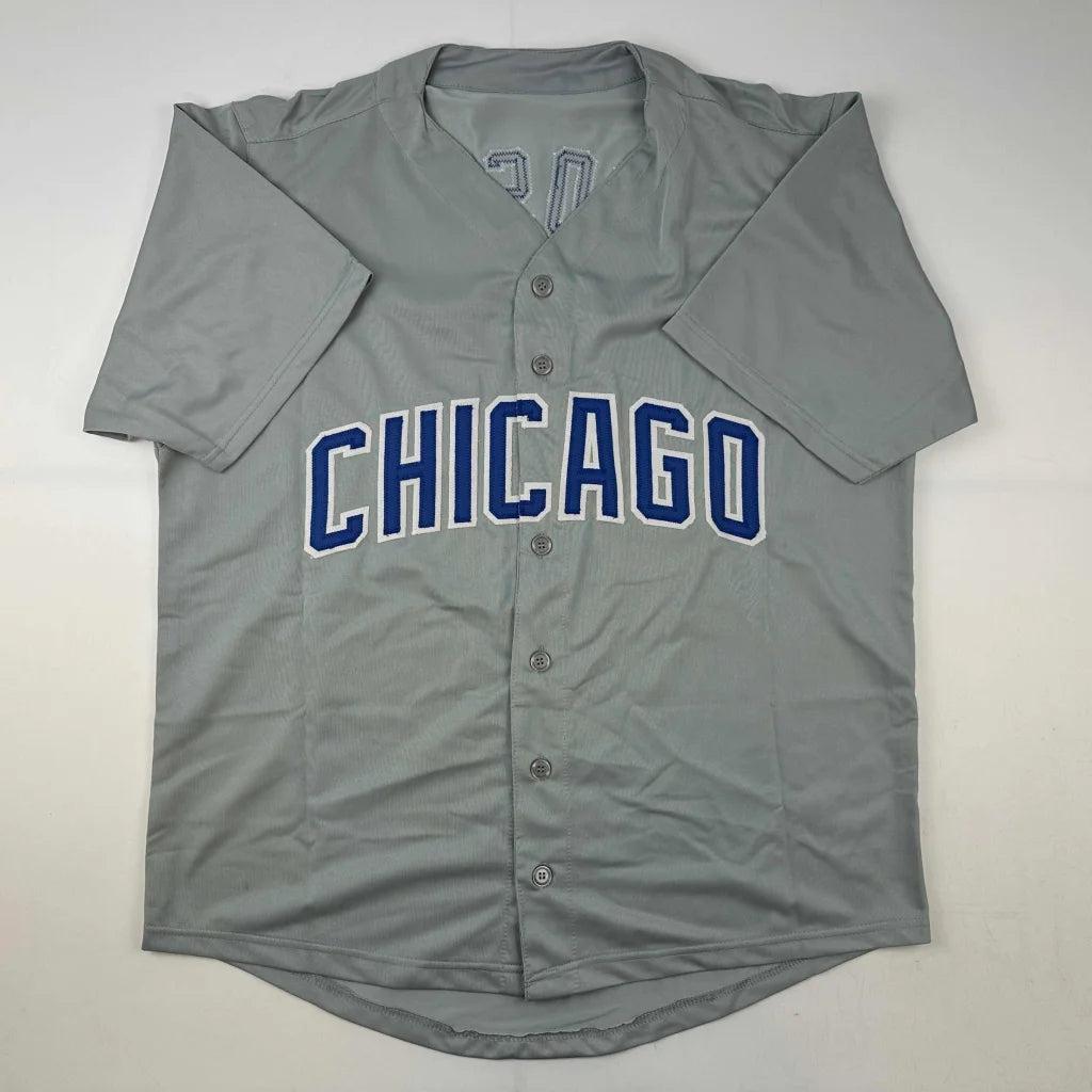 Autographed Sammy Sosa Chicago Grey Baseball Jersey Beckett BAS COA | Authenticated Signed Sports Jersey | vintageantiquesgifts.com