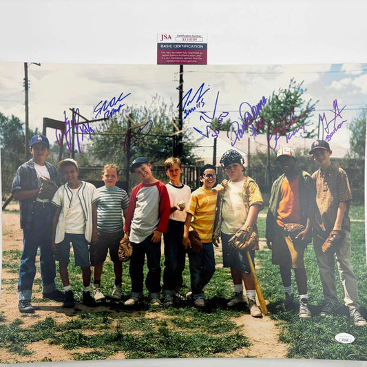 Autographed The Sandlot Movie 8x Inscribed Cast Member Sigs 16x20 Baseball Photo JSA COA | Hall of Fame Sports Memorabilia | vintageantiquesgifts.com