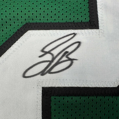 Autographed Saquon Barkley Philadelphia Kelly Green Football Jersey Beckett BAS COA | Certified Authentic Signed Memorabilia | vintageantiquesgifts.com