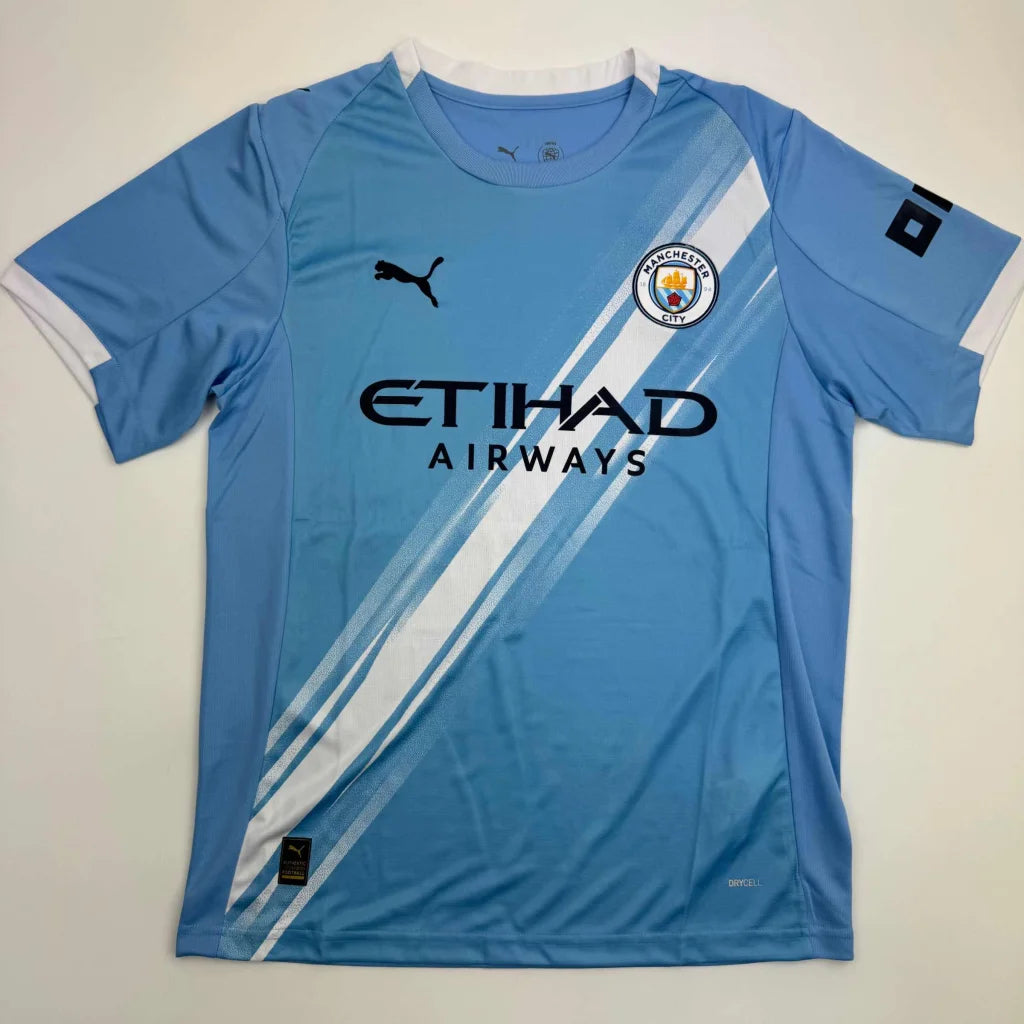 Autographed Savinho light blue Manchester City Puma jersey with Etihad