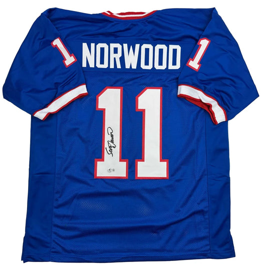 Blue custom jersey signed by Scottie Pippen, pro sports legend