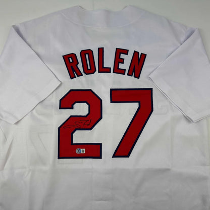Autographed Scott Rolen St. Louis White Baseball Jersey Beckett BAS COA | Certified Authentic Signed Memorabilia | vintageantiquesgifts.com
