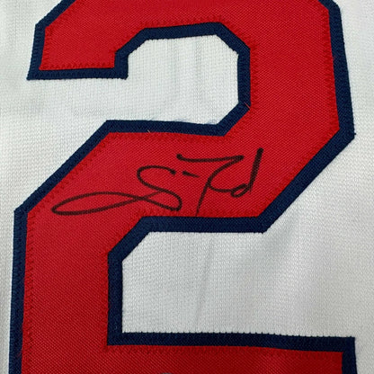 Autographed red and white custom jersey with number 2 from ROLEN 27 sports league