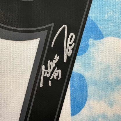 Black and white Kun Aguero Argentina jersey with autograph and third party authentication