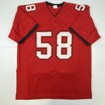 Autographed Shaquil Barrett Tampa Bay red custom jersey number 58, professional sports league