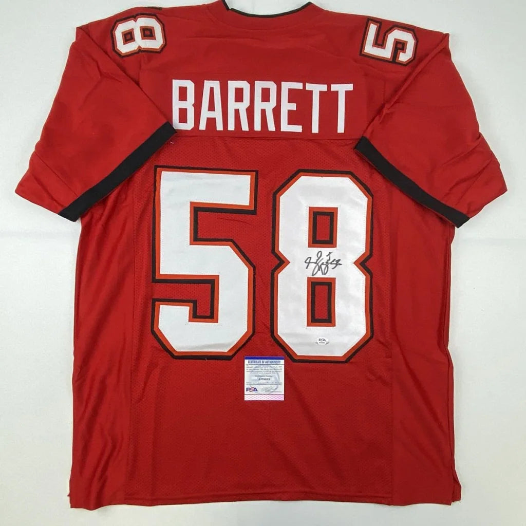 Autographed Shaq Barrett Tampa Bay red custom jersey with Barrett 58, PSA/DNA
