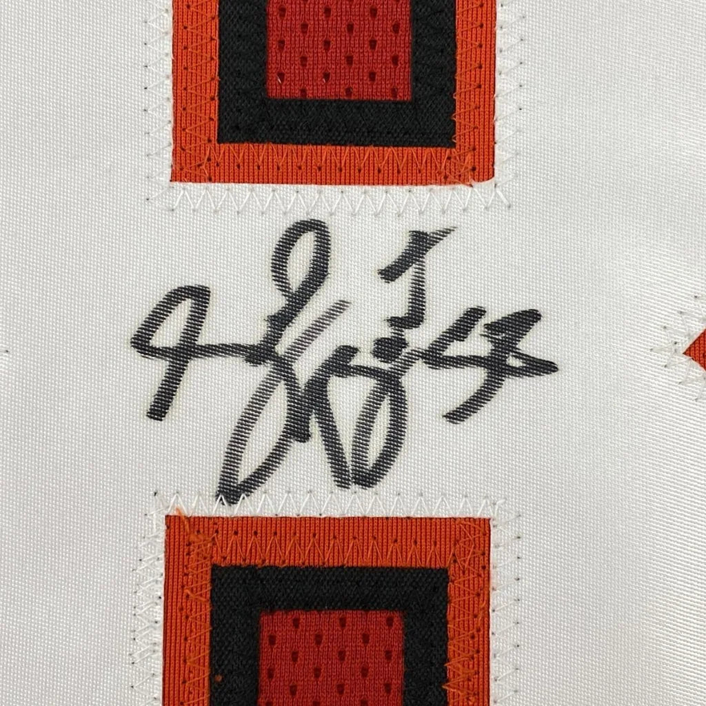 Autographed Shaq Barrett Tampa Bay Buccaneers custom jersey with black ink signature on white fabric, orange and black patches, PSA/DNA COA, professional sports league