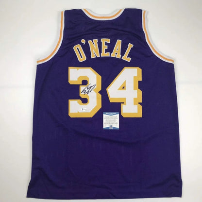 Shaquille ONeal autographed Lakers custom jersey perfect for sports league fans
