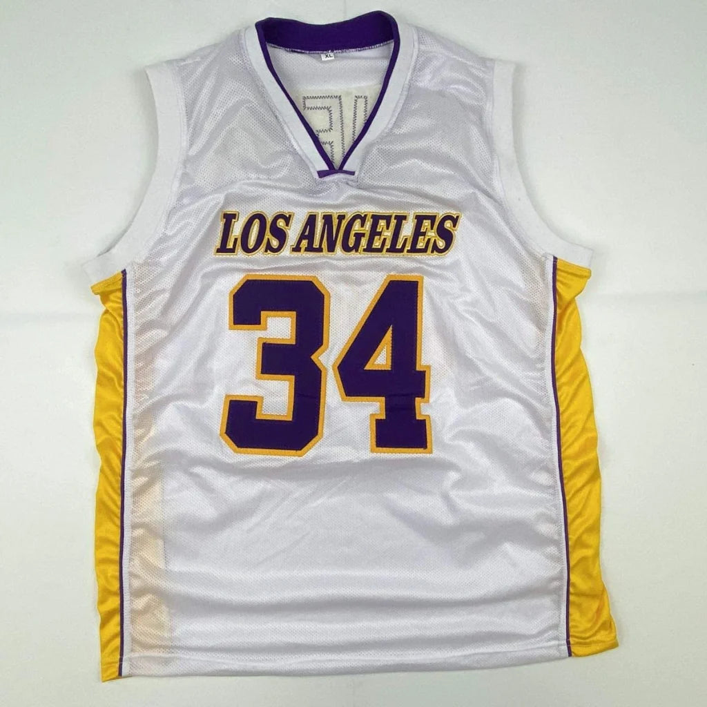 White and purple custom jersey with yellow accents from Professional Sports League Legends