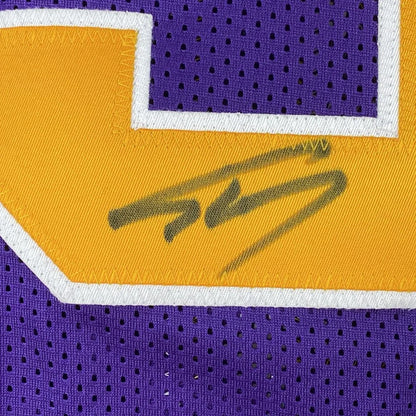 Autographed Shaquille Shaq ONeal LSU purple custom jersey Beckett COA