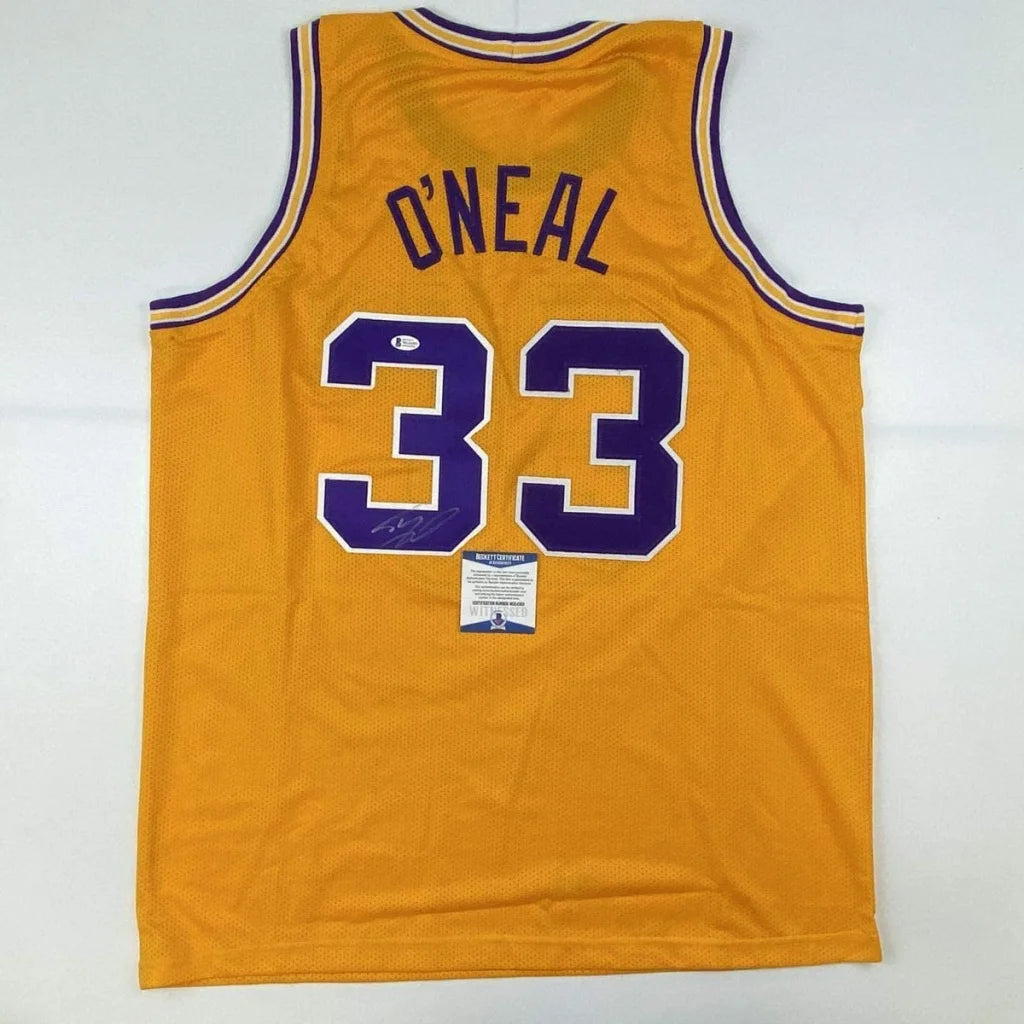 Autographed Shaquille Shaq O'Neal LSU Yellow Basketball Jersey Beckett BAS COA | Hall of Fame Sports Memorabilia | vintageantiquesgifts.com