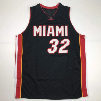 Autographed Shaquille Shaq O'Neal Miami Black Basketball Jersey Beckett BAS COA | Authenticated Signed Sports Jersey | vintageantiquesgifts.com