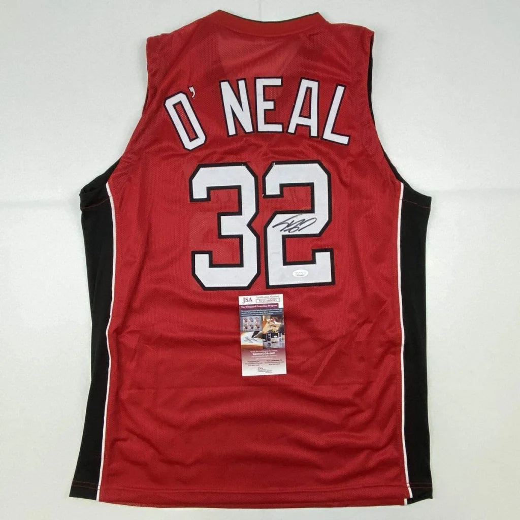 Red and black custom jersey with O NEAL 32 for professional sports fans and collectors