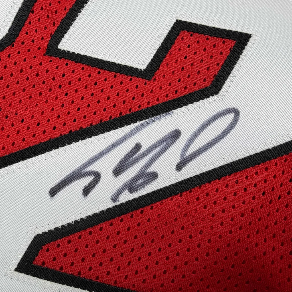 Autographed Shaquille ONeal Miami red black custom jersey with white stripe PSA DNA COA