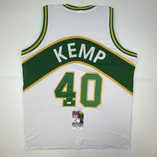 Autographed Shawn Kemp Seattle White Basketball Jersey JSA COA | Hall of Fame Sports Memorabilia | vintageantiquesgifts.com