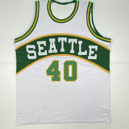 Autographed Shawn Kemp Seattle White Basketball Jersey JSA COA | Authenticated Signed Sports Jersey | vintageantiquesgifts.com