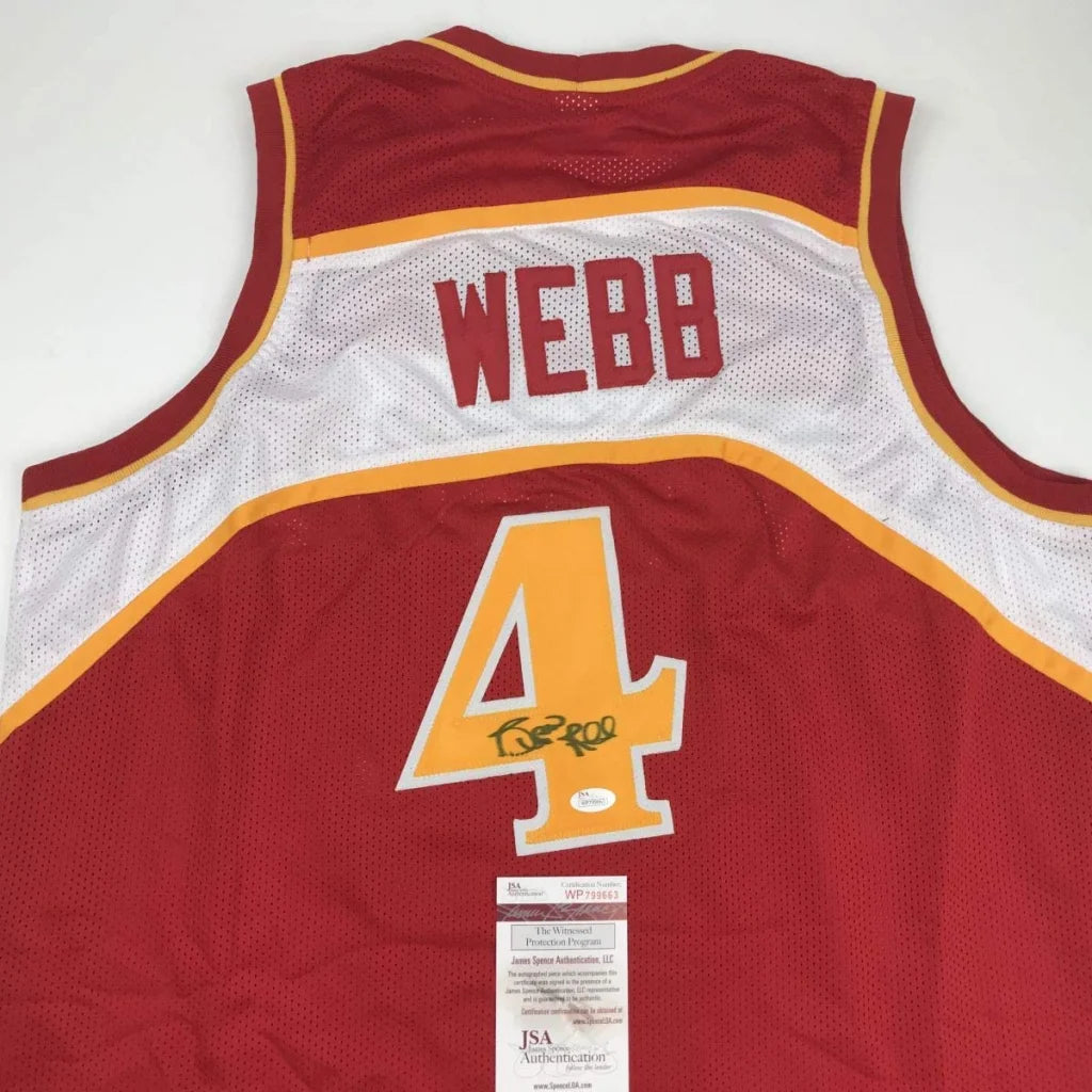 Autographed Spud Webb Atlanta Red Basketball Jersey JSA COA | Certified Authentic Signed Memorabilia | vintageantiquesgifts.com