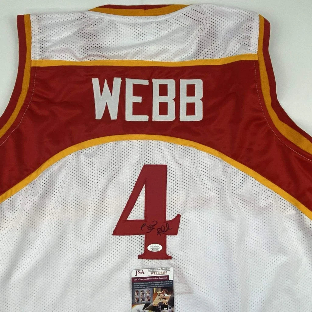 Autographed Spud Webb Atlanta White Basketball Jersey JSA COA | Certified Authentic Signed Memorabilia | vintageantiquesgifts.com