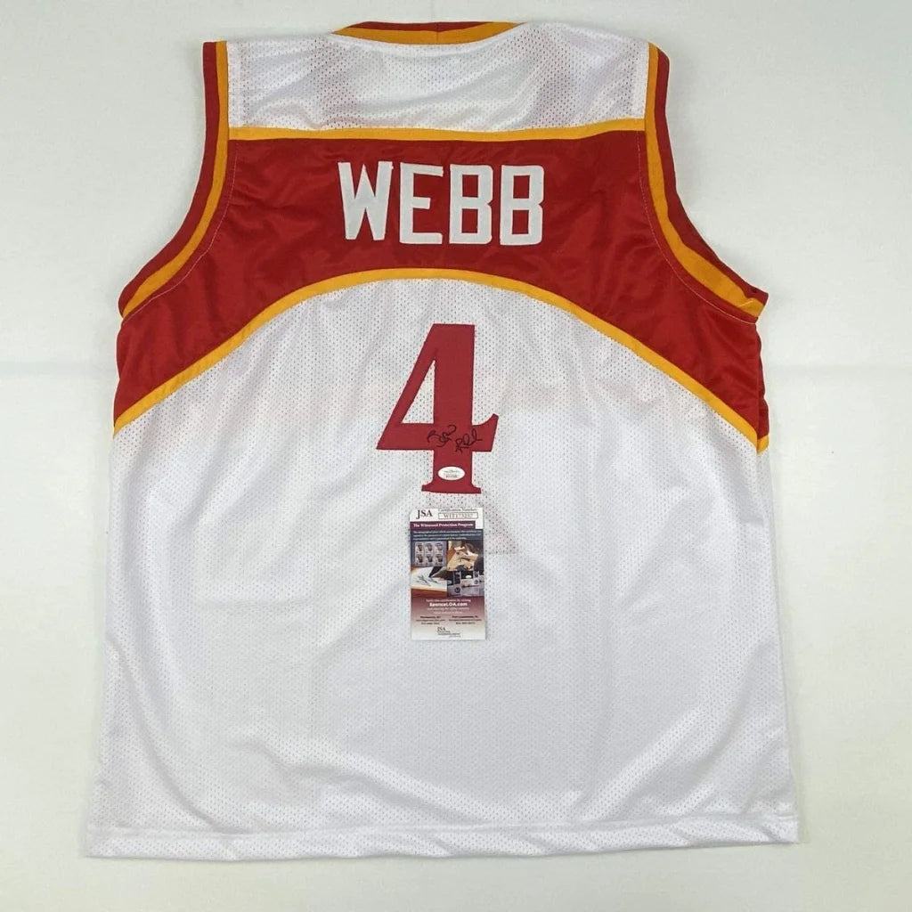 Autographed Spud Webb Atlanta White Basketball Jersey JSA COA | Hall of Fame Sports Memorabilia | vintageantiquesgifts.com
