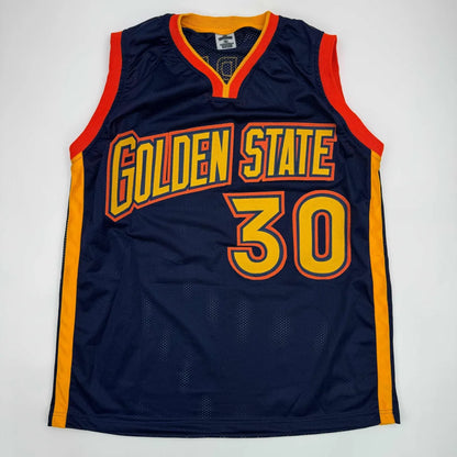 Autographed Stephen Curry navy blue Golden State Warriors custom jersey, number 30