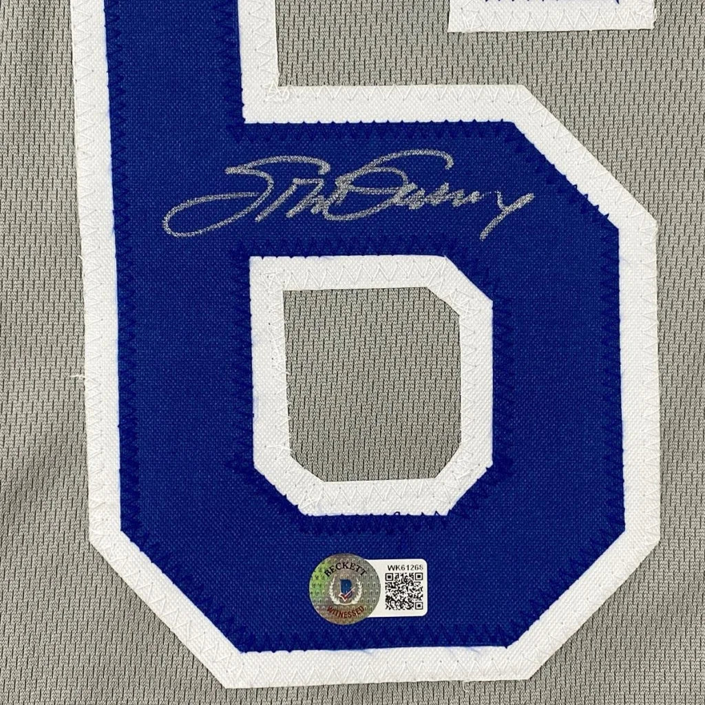 Steve Garvey signed custom jersey in blue and white with number 5