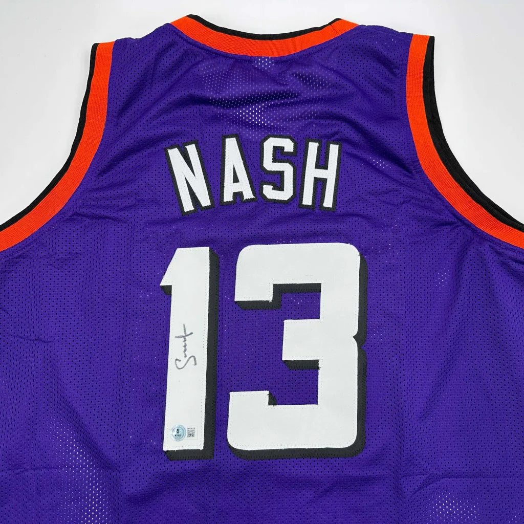 Autographed Steve Nash purple Phoenix Suns custom jersey with number 13